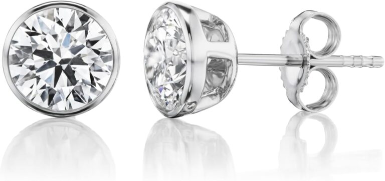 1/2 to 2 Carat Lab Grown Diamond Round Stud Earrings for Women I 14k Gold Earrings