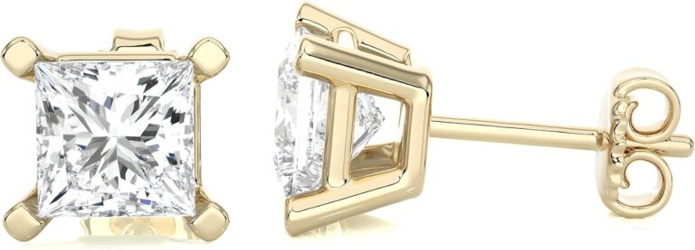 IGI Certified 1/2 to 4 Carat White Blue or Pink Lab Grown Diamond Stud Earrings for Women I 14k White Gold Earrings for Her